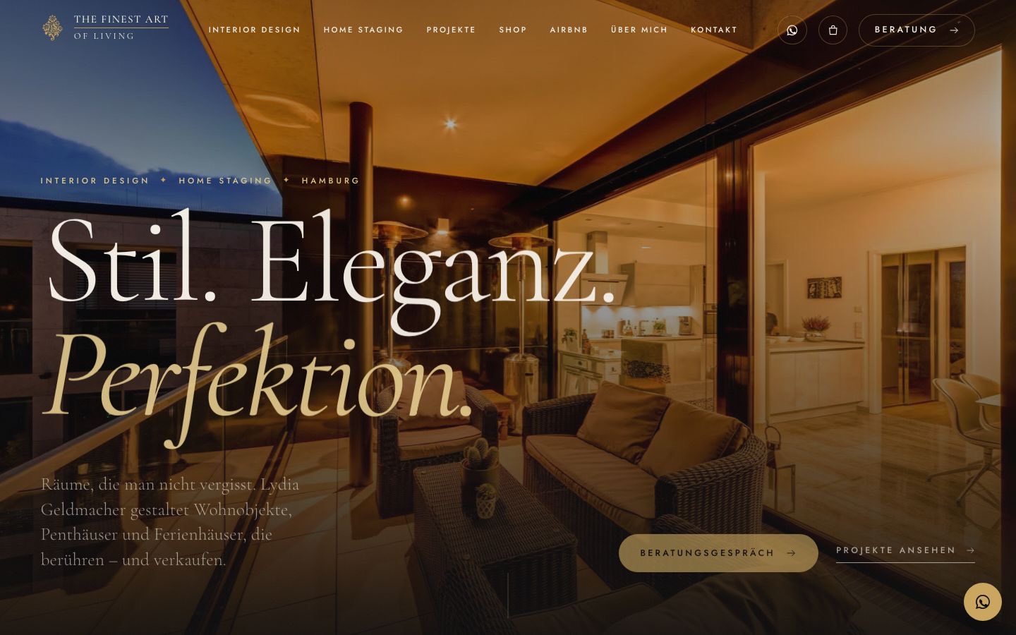 The Finest Art of Living website screenshot